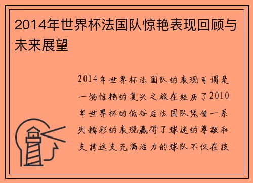 2014年世界杯法国队惊艳表现回顾与未来展望